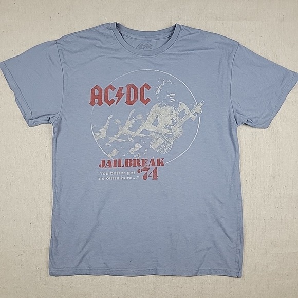 acdc Other - ACDC Jailbreak 74 Mens XS Band T Shirt Rock Graphic Gray Small FitMens Size XS